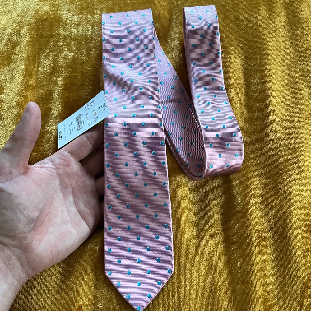 Pink and blue J Crew silk tie, new with tags